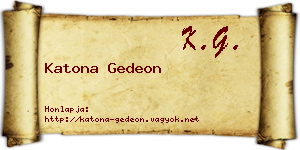 Katona Gedeon névjegykártya